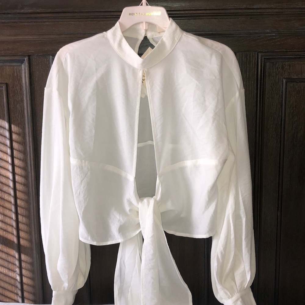 High neck tie top